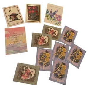 Lot 12 Greeting Cards Assorted Mostly Current Floral Designs Mixed Envelopes